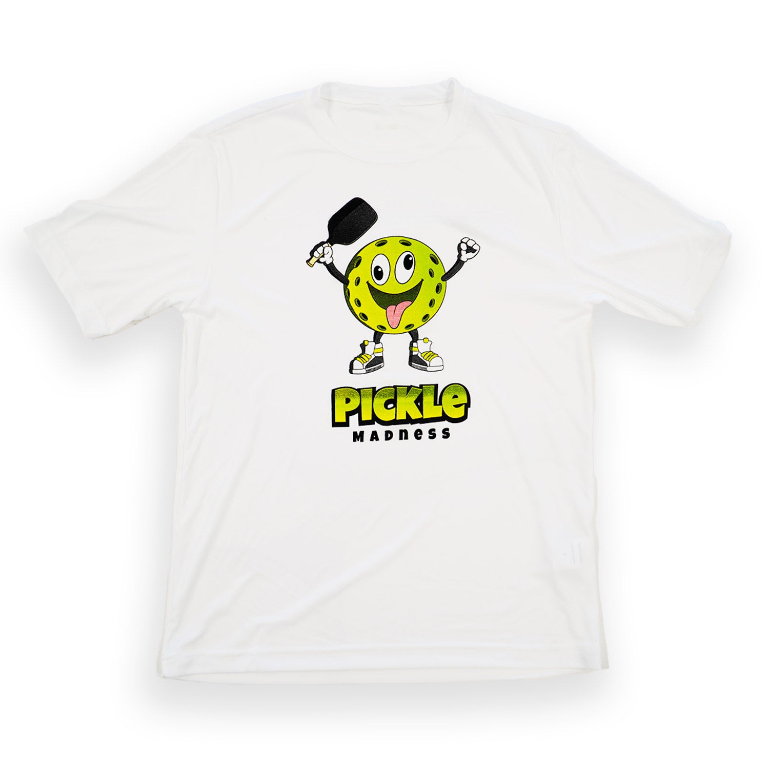 Pickle Madness Logo Performance T-Shirt Pickleball Paddle